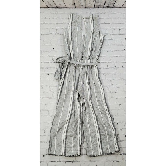 Cloth & Stone Grey Striped Jumper Pants Pockets Opened Back WOMENS SIZE XS - Picture 5 of 6